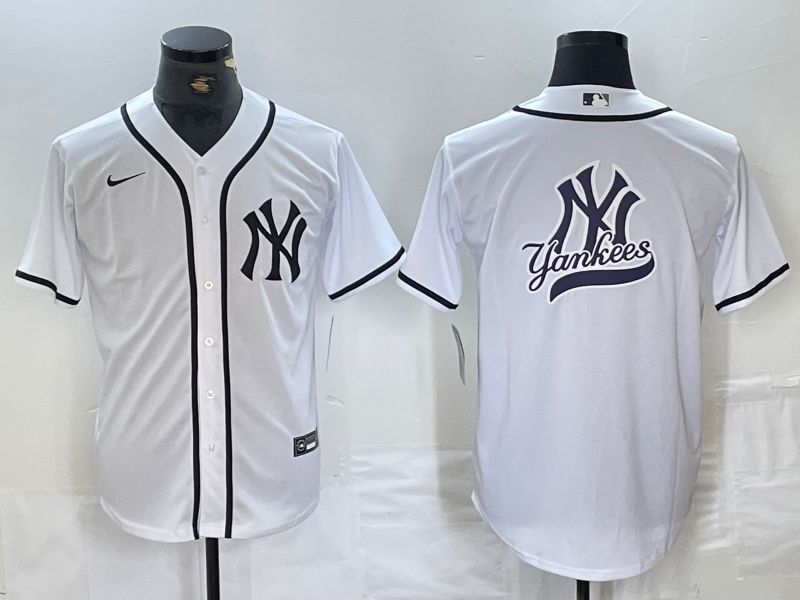 Men New York Yankees Blank White Third generation joint name Nike 2024 MLB Jersey style 13->youth nfl jersey->Youth Jersey